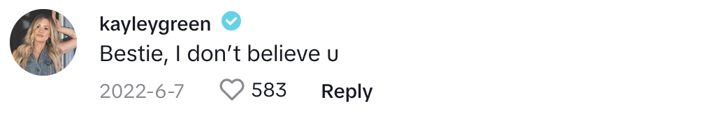 TikTok comment